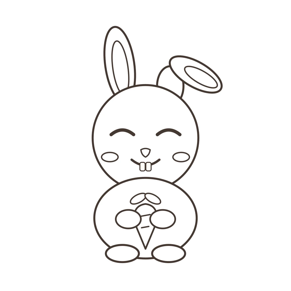 bunny colouring page — Bibi the bunny outline