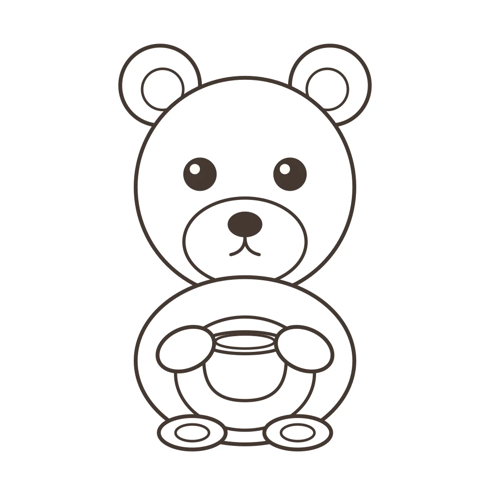 bear colouring page — Bruno the bear outline