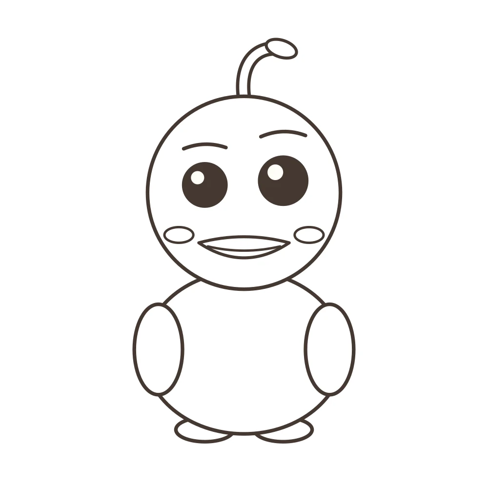 duck colouring page — Dada the duckling outline