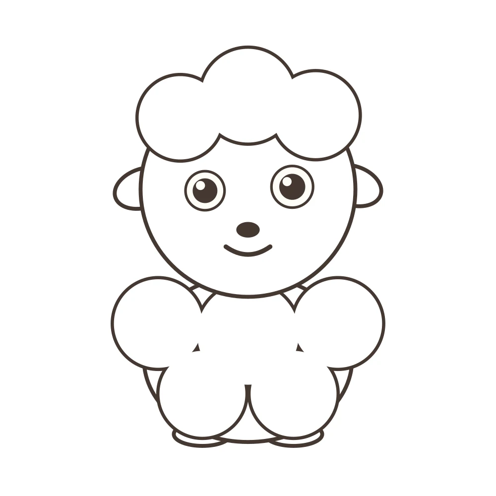 sheep colouring page — Fifi the sheep outline