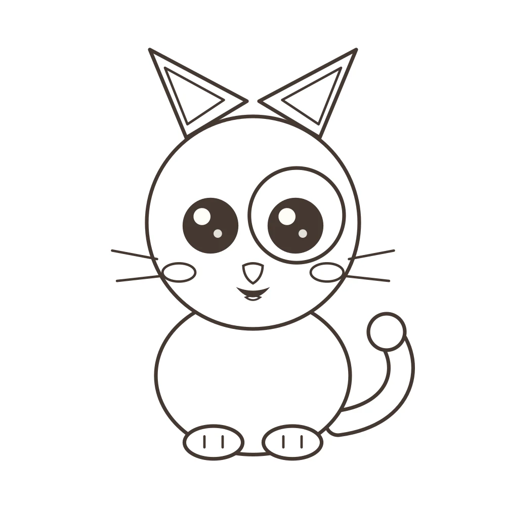 cat colouring page — Kiko the kitten outline