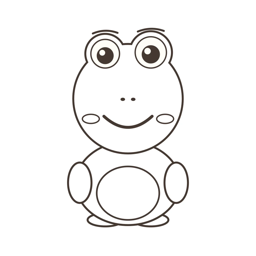 frog colouring page — Lulu the frog outline