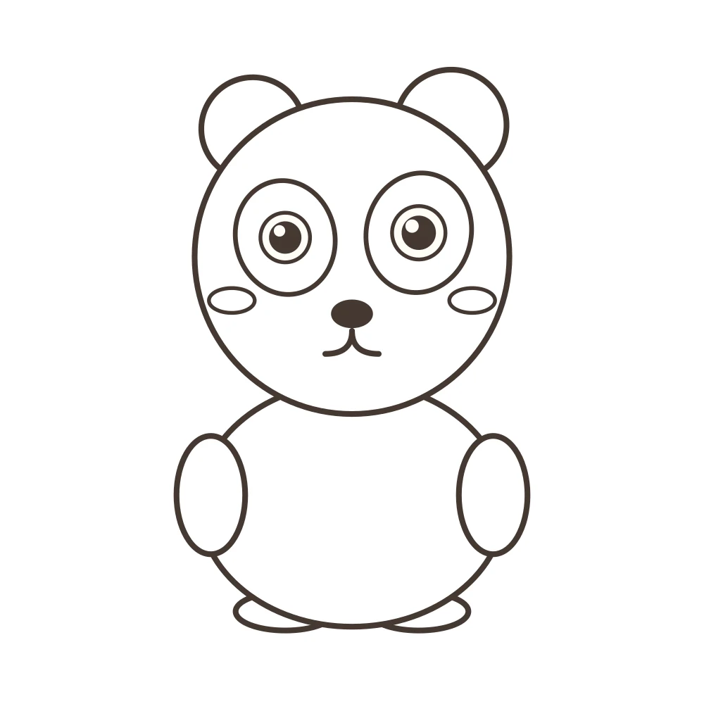 panda colouring page — Momo the panda outline