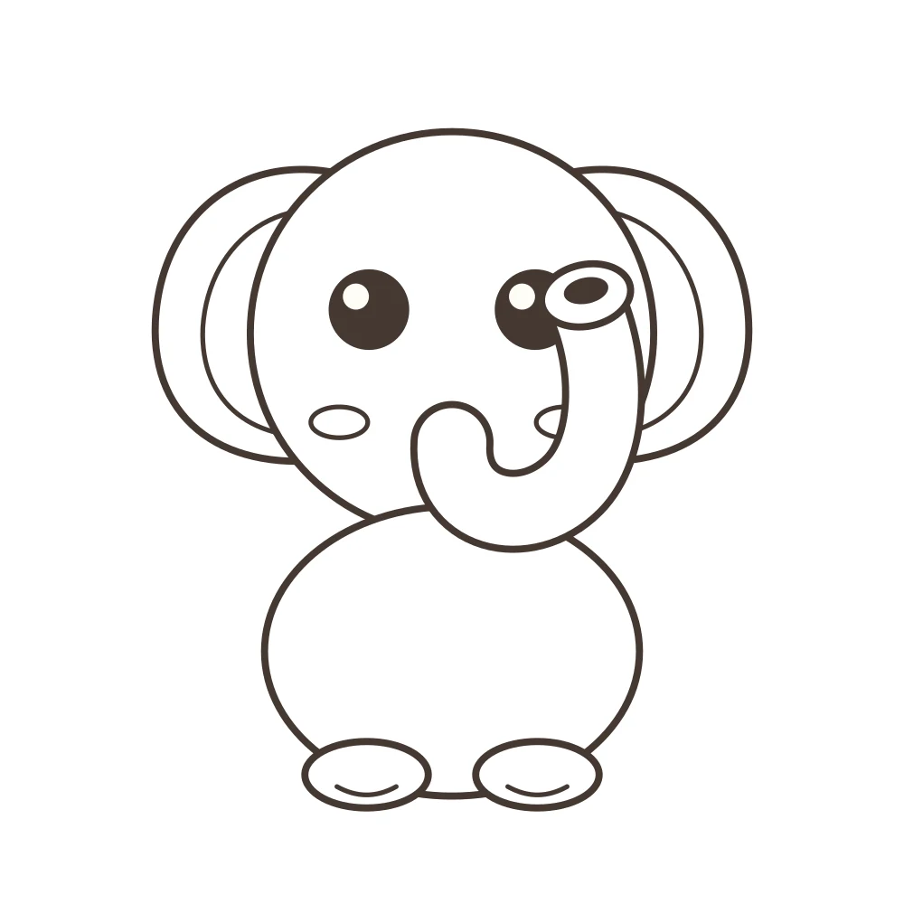 elephant colouring page — Nunu the elephant outline
