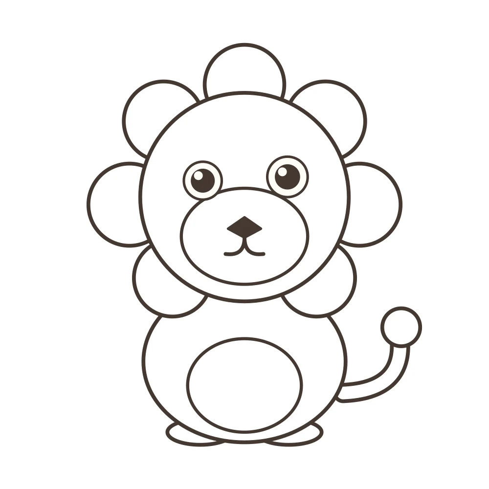 lion colouring page — Rara the lion outline