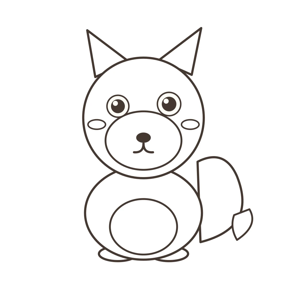 fox colouring page — Tobo the fox outline