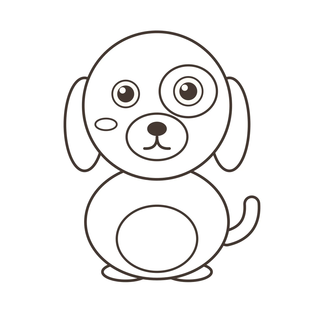 dog colouring page — Wawa the puppy outline