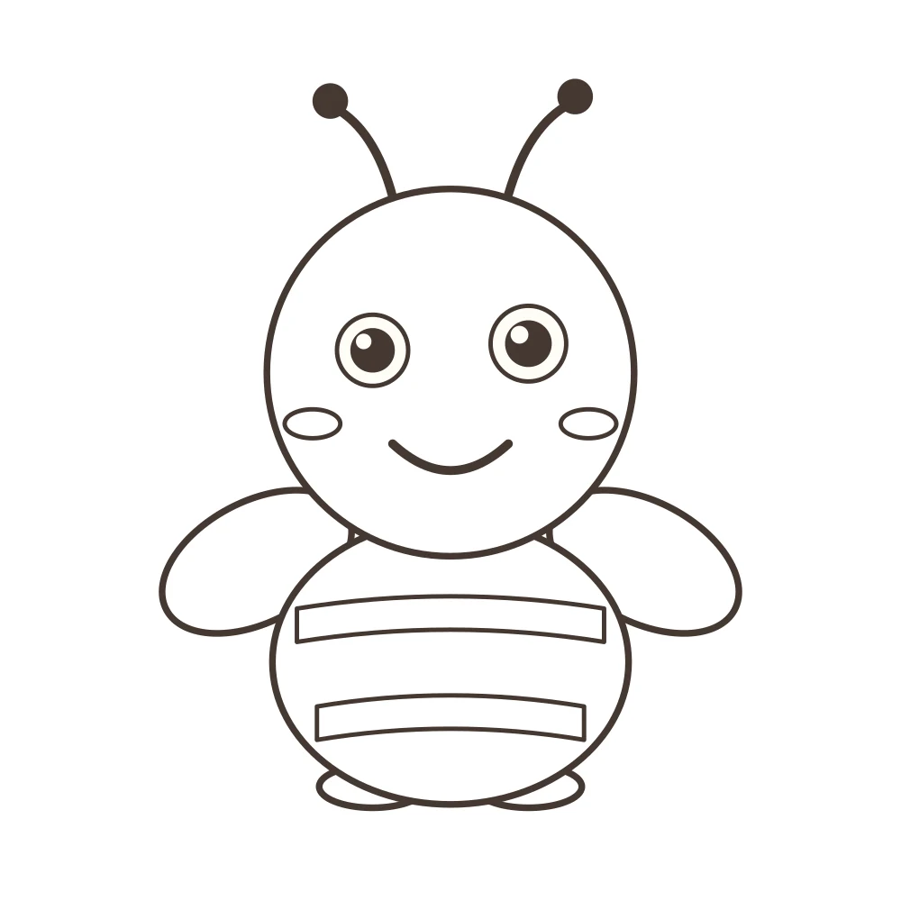 bee colouring page — Zizi the bee outline