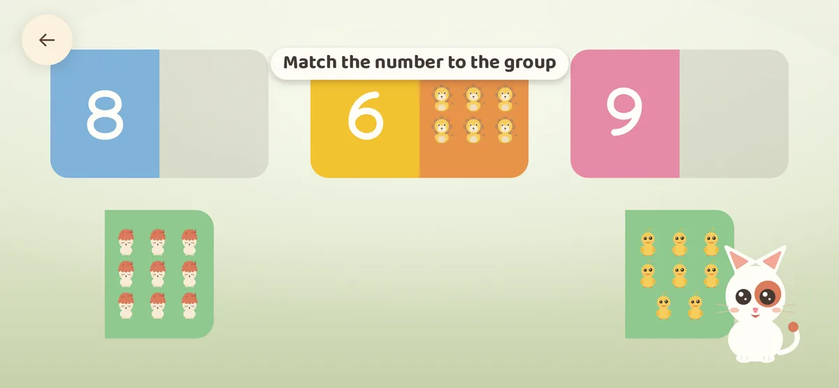 Counting Puzzle — Match a number to the right group of friends, one to ten.