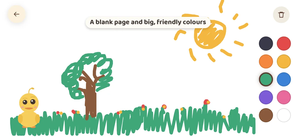 Drawing — Scribble freely with big, friendly colours.