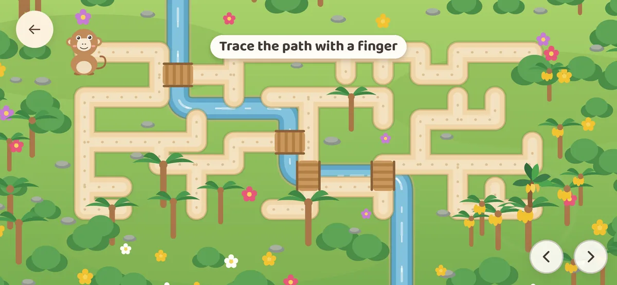 Mazes — Trace a winding path with a finger, gather what you find and bring a friend safely home.