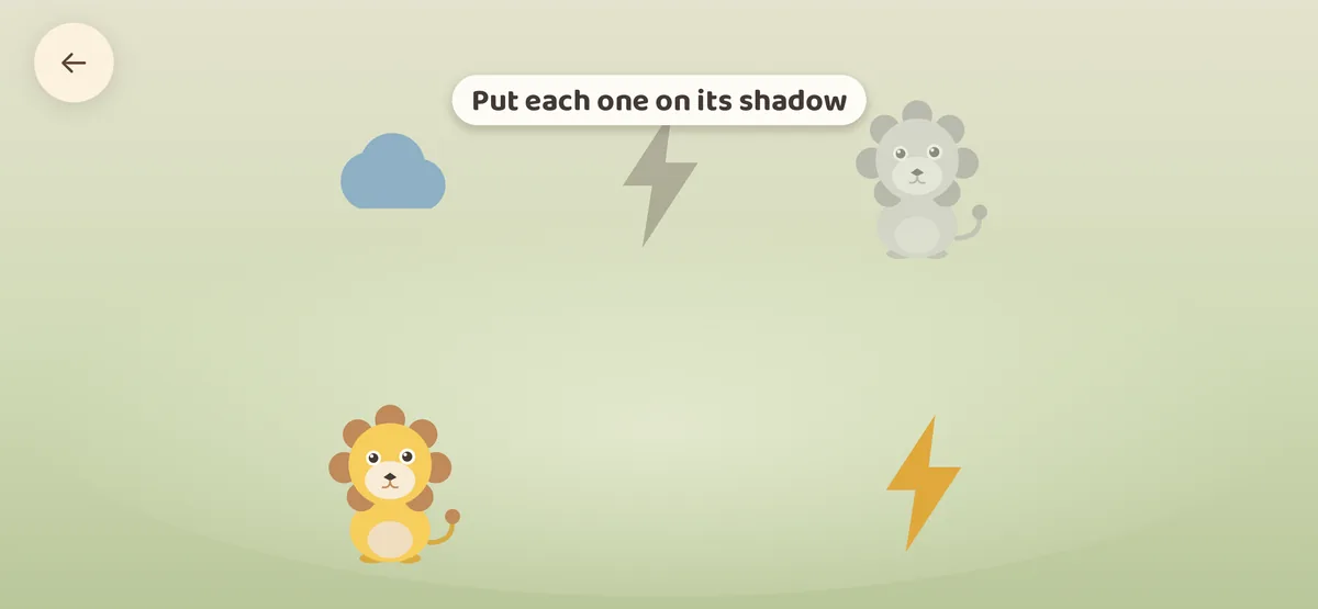 Shapes — Drag each picture onto the shadow it belongs to.